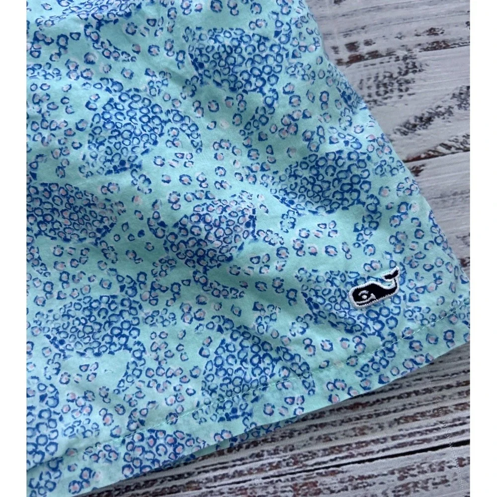 Vineyard Vines Kids Girls Light Blue Turtle Print Smocked Waist Dress Size‎ 4T